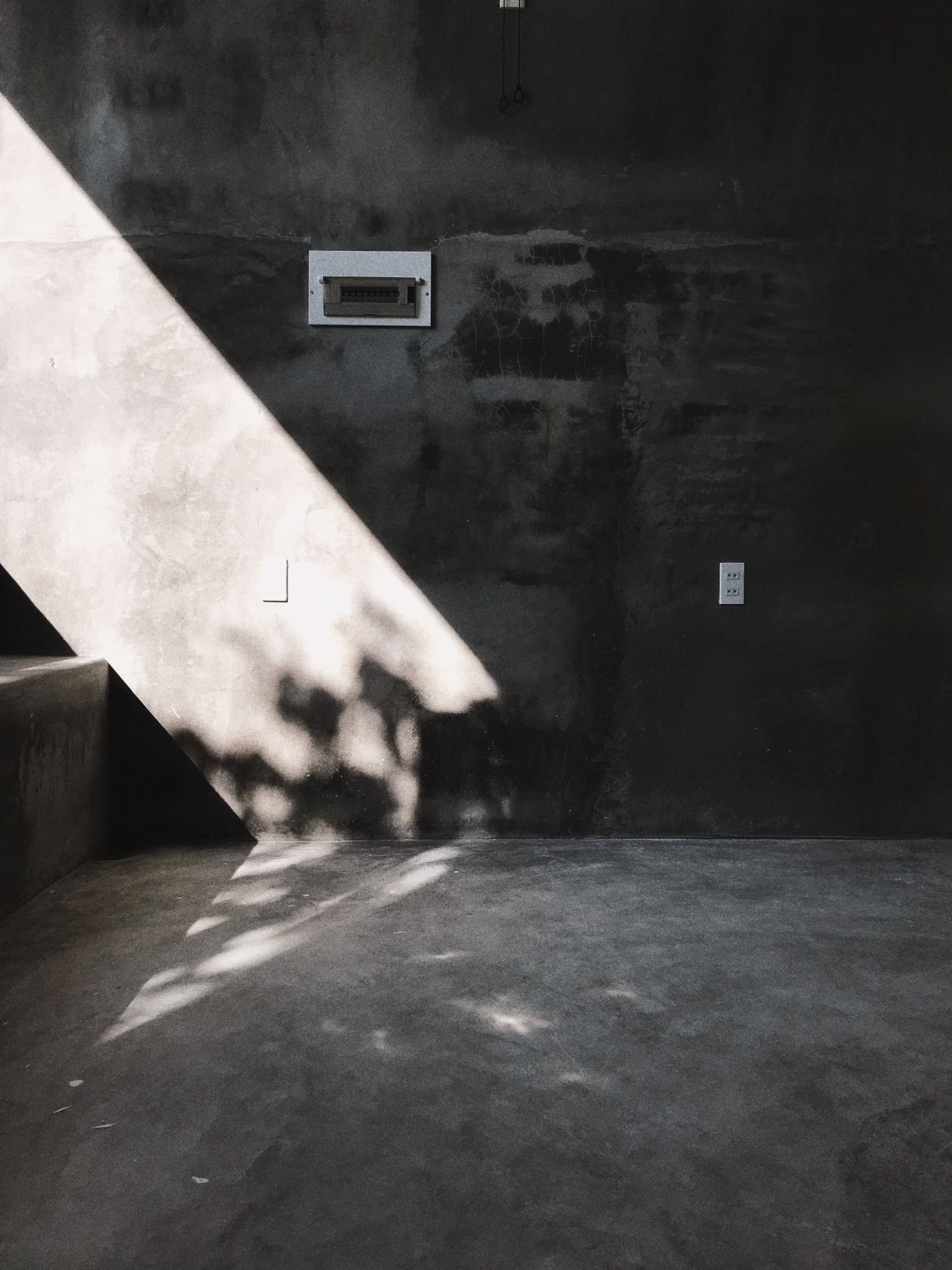 Sunlight on a concrete wall